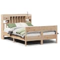 Miniatyrbilde 3 av 11: vidaXL Seng med bokhylle uten madrass 135x190 cm heltre furu