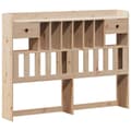 Miniatyrbilde 8 av 11: vidaXL Seng med bokhylle uten madrass 135x190 cm heltre furu