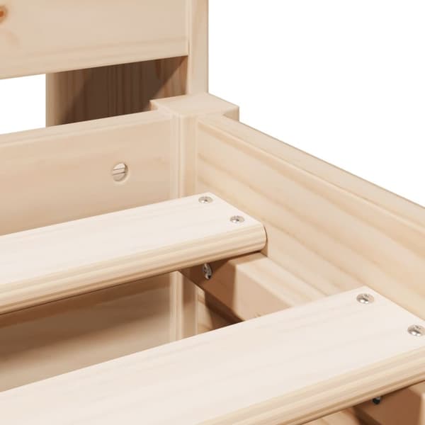 vidaXL Seng med bokhylle uten madrass 135x190 cm heltre furu