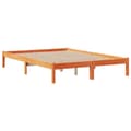 Miniatyrbilde 6 av 11: vidaXL Seng med bokhylle uten madrass voksbrun 150x200 cm heltre furu
