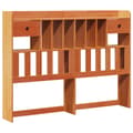 Miniatyrbilde 7 av 11: vidaXL Seng med bokhylle uten madrass voksbrun 150x200 cm heltre furu
