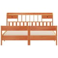 Miniatyrbilde 5 av 11: vidaXL Seng med bokhylle uten madrass voksbrun 180x200 cm heltre furu