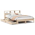 Miniatyrbilde 3 av 11: vidaXL Seng med bokhylle uten madrass 120x190 cm heltre furu