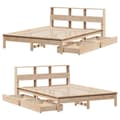 Miniatyrbilde 10 av 11: vidaXL Seng med bokhylle uten madrass 120x190 cm heltre furu