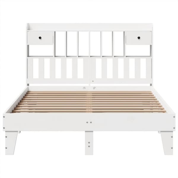 vidaXL Sengeramme uten madrass hvit 140x190 cm heltre furu
