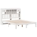 Miniatyrbilde 4 av 11: vidaXL Seng med bokhylle uten madrass hvit 160x200 cm heltre furu