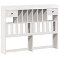 Miniatyrbilde 8 av 11: vidaXL Seng med bokhylle uten madrass hvit 160x200 cm heltre furu