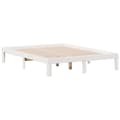 Miniatyrbilde 9 av 11: vidaXL Seng med bokhylle uten madrass hvit 160x200 cm heltre furu