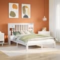 Miniatyrbilde 2 av 11: vidaXL Seng med bokhylle uten madrass hvit 160x200 cm heltre furu