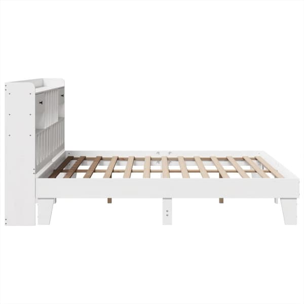 vidaXL Sengeramme med madrass hvit 200x200 cm heltre furu