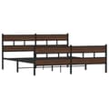 Miniatyrbilde 4 av 10: vidaXL Sengeramme i metall uten madrass brun eik 193x203 cm