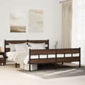 Miniatyrbilde 2 av 10: vidaXL Sengeramme i metall uten madrass brun eik 193x203 cm