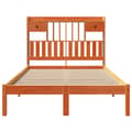 Miniatyrbilde 5 av 11: vidaXL Seng med bokhylle uten madrass voksbrun 135x190 cm heltre furu