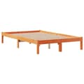 Miniatyrbilde 6 av 11: vidaXL Seng med bokhylle uten madrass voksbrun 135x190 cm heltre furu