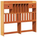 Miniatyrbilde 7 av 11: vidaXL Seng med bokhylle uten madrass voksbrun 135x190 cm heltre furu