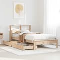 Miniatyrbilde 2 av 11: vidaXL Seng med bokhylle uten madrass 75x190 cm heltre furu