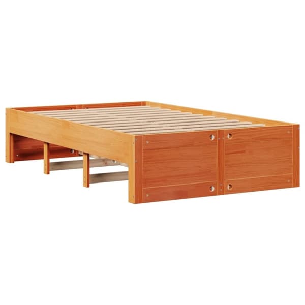 vidaXL Sengeramme uten madrass med skuffer brun 120x190 cm heltre furu