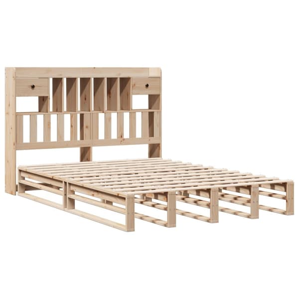 vidaXL seng med reol uden madras 160x200 cm massivt fyrretræ