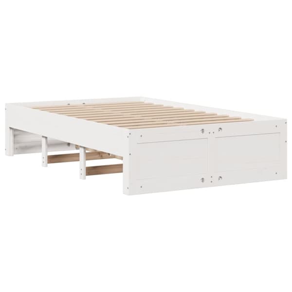 vidaXL Sengeramme uten madrass med skuffer hvit 120x190 cm heltre furu