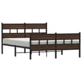 Miniatyrbillede 3 af 10: vidaXL sengeramme uden madras 160x200 cm metal brun egetræsfarve