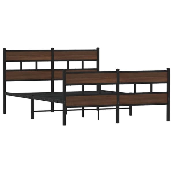 vidaXL sengeramme uden madras 160x200 cm metal brun egetræsfarve