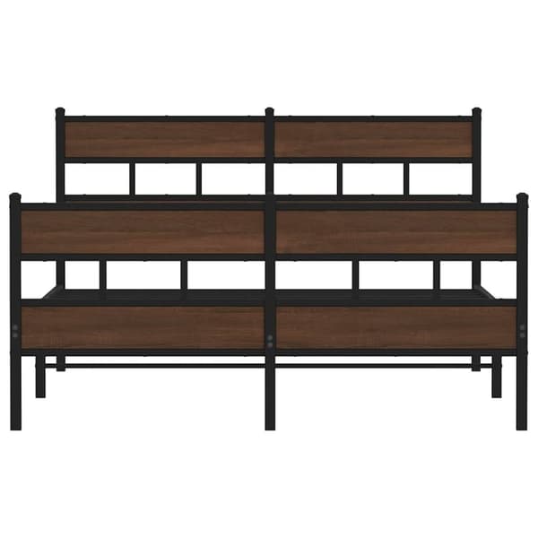 vidaXL sengeramme uden madras 160x200 cm metal brun egetræsfarve