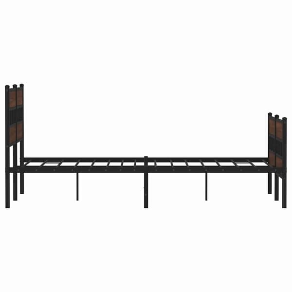 vidaXL sengeramme uden madras 160x200 cm metal brun egetræsfarve