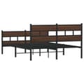 Miniatyrbillede 7 af 10: vidaXL sengeramme uden madras 160x200 cm metal brun egetræsfarve