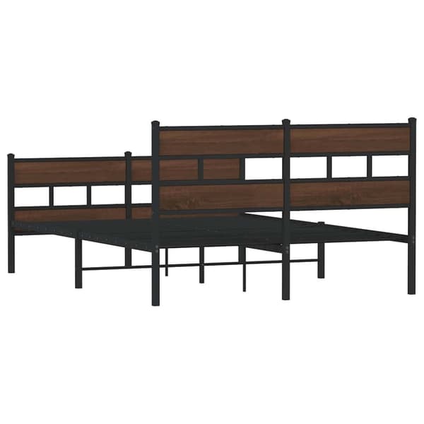 vidaXL sengeramme uden madras 160x200 cm metal brun egetræsfarve