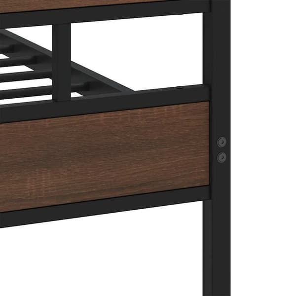 vidaXL sengeramme uden madras 160x200 cm metal brun egetræsfarve