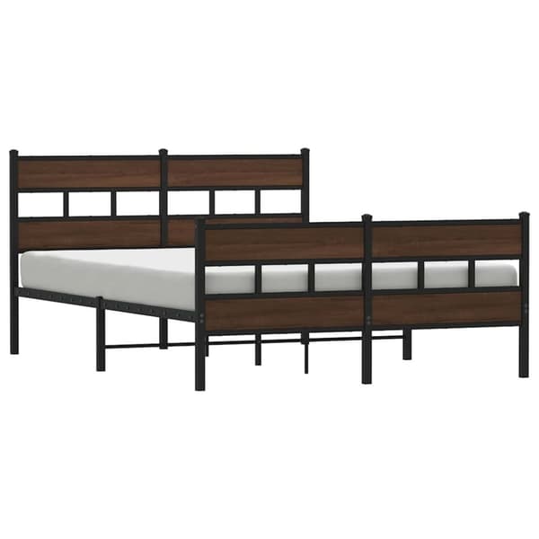 vidaXL sengeramme uden madras 160x200 cm metal brun egetræsfarve