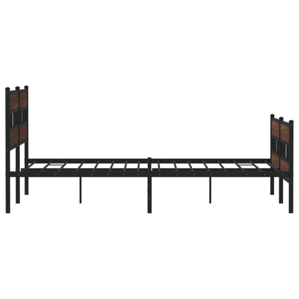 vidaXL Sengeramme i metall uten madrass brun eik 183x213 cm