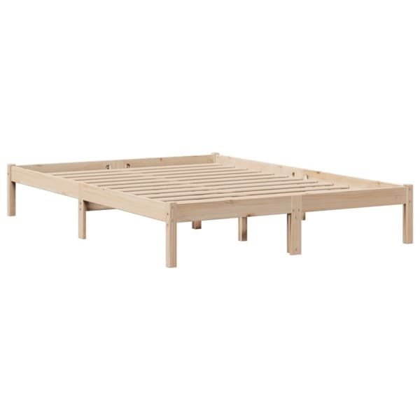 vidaXL Sänky kirjahyllyllä ilman patjaa 140x200 cm täysi mänty