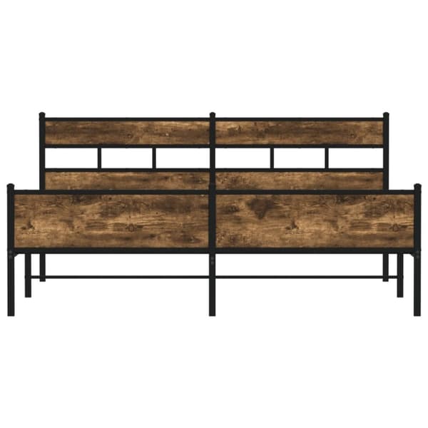 vidaXL sengeramme uden madras 180x200 cm metal røget egetræsfarve