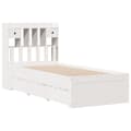 Miniatyrbilde 4 av 11: vidaXL Seng med bokhylle uten madrass hvit 75x190 cm heltre furu