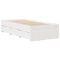 Miniatyrbilde 7 av 11: vidaXL Seng med bokhylle uten madrass hvit 75x190 cm heltre furu