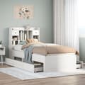Miniatyrbilde 2 av 11: vidaXL Seng med bokhylle uten madrass hvit 75x190 cm heltre furu