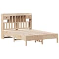 Miniatyrbilde 4 av 11: vidaXL Seng med bokhylle uten madrass 140x200 cm heltre furu