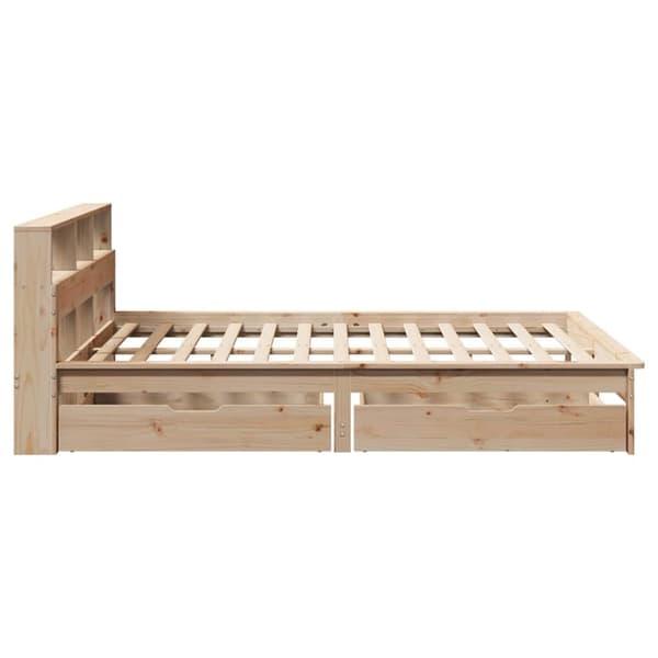 vidaXL Seng med bokhylle uten madrass 120x200 cm heltre furu