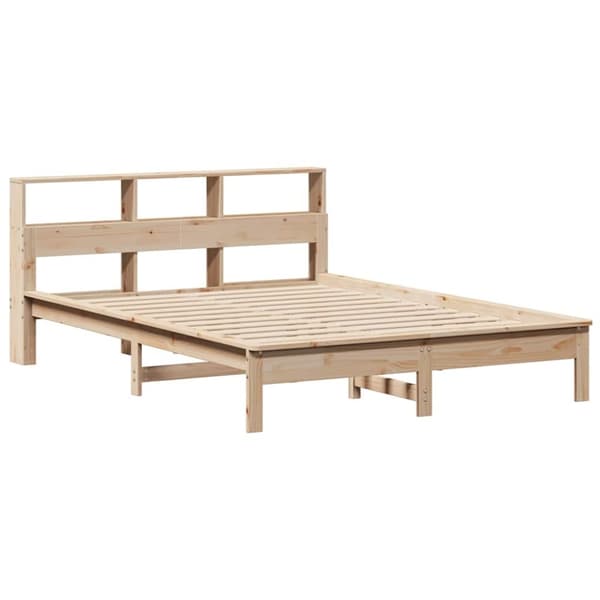 vidaXL Seng med bokhylle uten madrass 120x200 cm heltre furu
