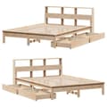 Miniatyrbilde 10 av 11: vidaXL Seng med bokhylle uten madrass 120x200 cm heltre furu