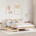 Miniatyrbilde 2 av 11: vidaXL Seng med bokhylle uten madrass 120x200 cm heltre furu