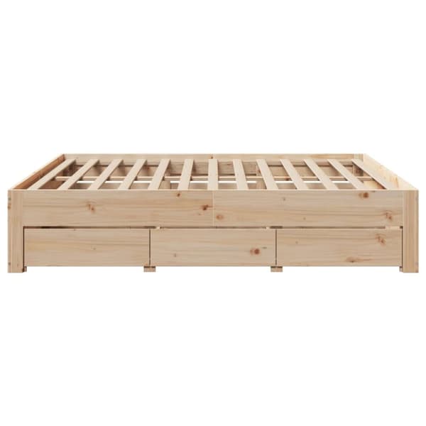 vidaXL sengeramme med skuffer 200x200 cm uden madras massivt fyrretræ