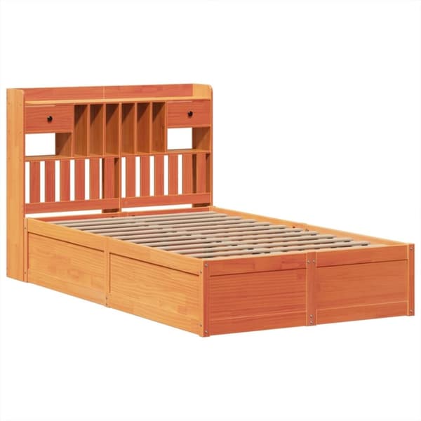 vidaXL Sengeramme uten madrass brun 135x190 cm heltre furu