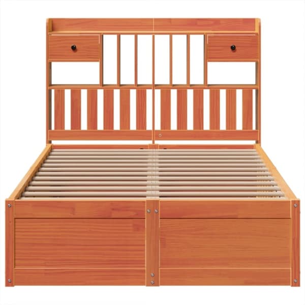 vidaXL Sengeramme uten madrass brun 135x190 cm heltre furu