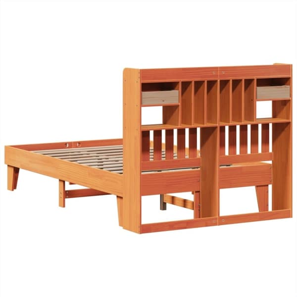 vidaXL Sengeramme uten madrass voksbrun 120x190 cm heltre furu