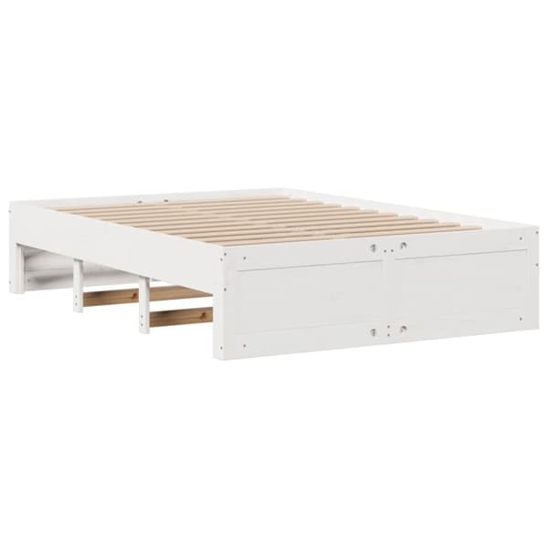 vidaXL sengeramme m. skuffer 140x200 cm uden madras massivt fyr hvid