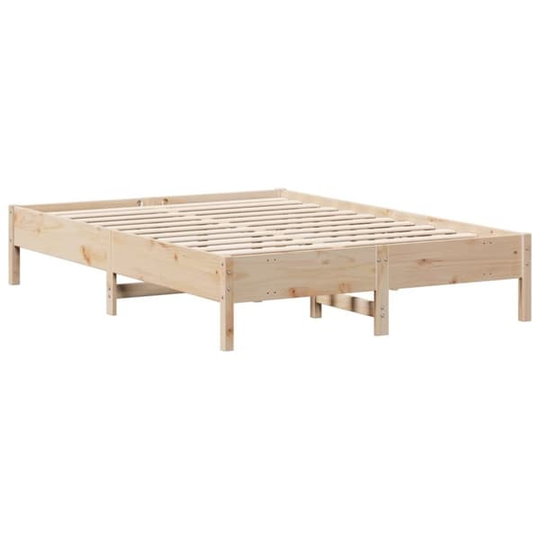 vidaXL seng med reol uden madras 135x190 cm massivt fyrretræ
