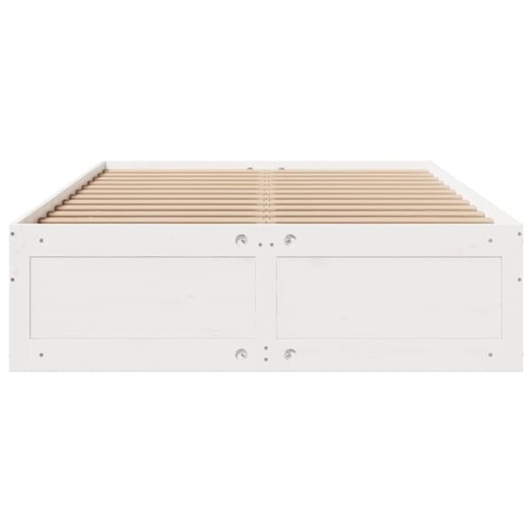 vidaXL Sengeramme uten madrass med skuffer hvit 150x200 cm heltre furu