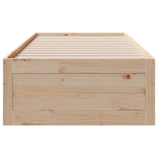 vidaXL Sängynrunko ilman patjaa laatikoilla 90x200 cm täysi mänty